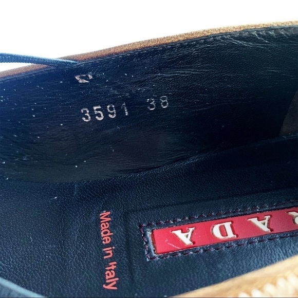 Prada Bronzo Calzature Donna Old Metal Flats 7.5 - Picture 8 of 12